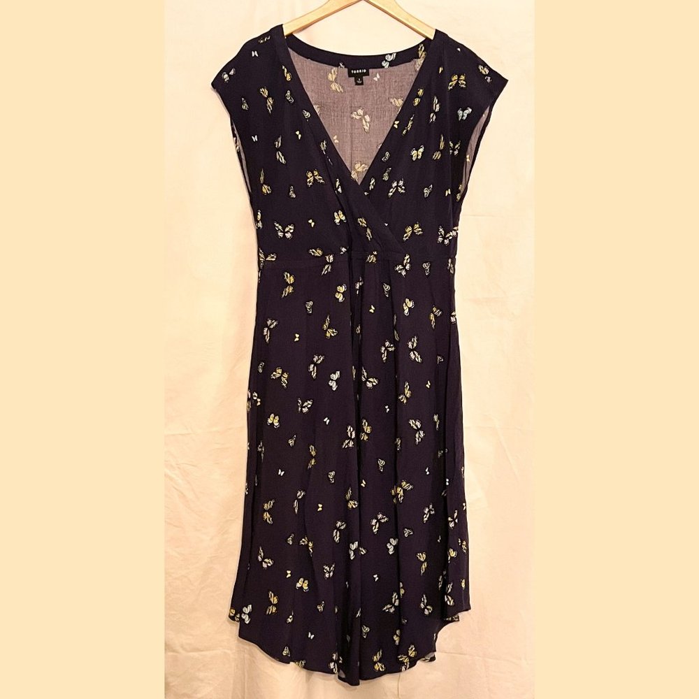 Torrid Blue Butterfly Dress, 1X